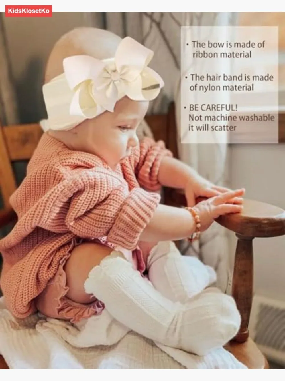 20 Stretchy Nylon Bow Headbands for Baby Girls Toddlers Hair Accessories